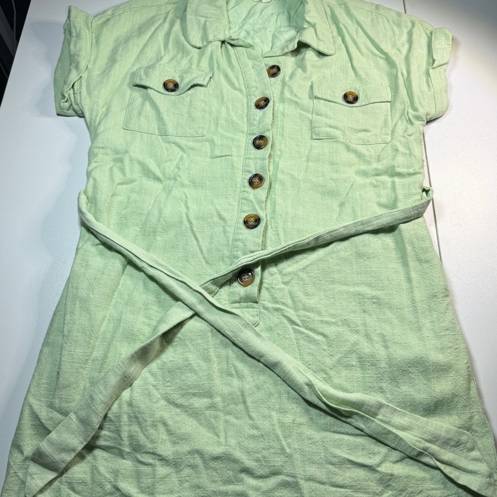 Lost + Wander Mint Green Shirt Dress with pockets size S